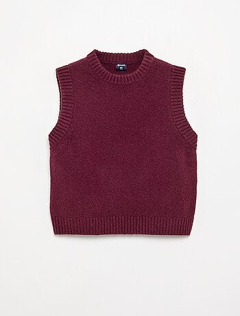Maglione a tinta unita senza maniche