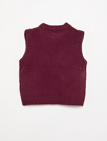 Maglione a tinta unita senza maniche