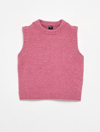 Maglione a tinta unita senza maniche