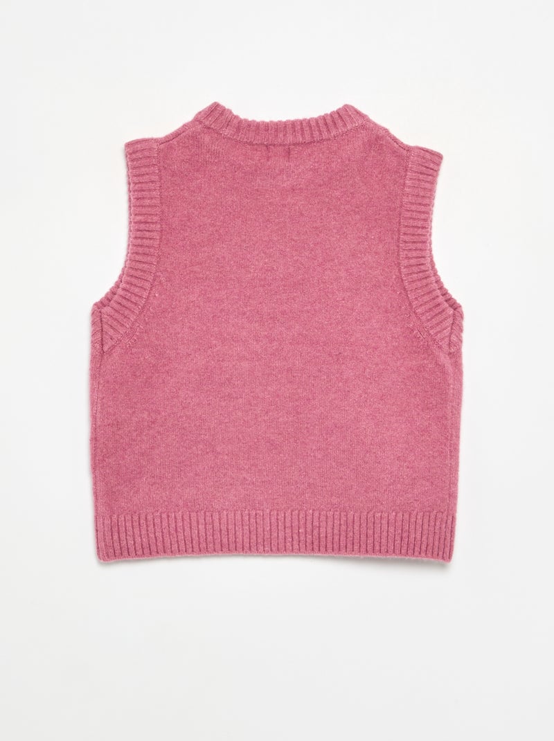 Maglione a tinta unita senza maniche Rosa - Kiabi