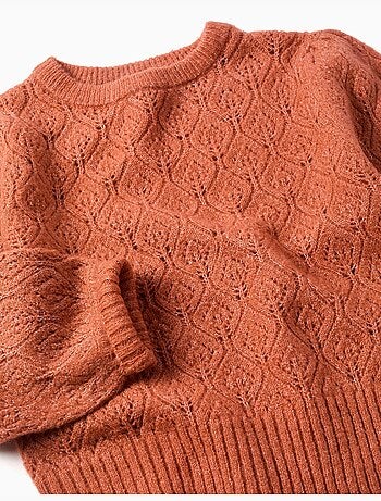 Maglione a traforo con maniche a palloncino