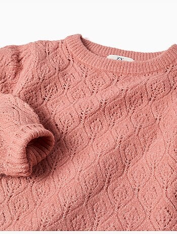 Maglione a traforo con maniche a palloncino