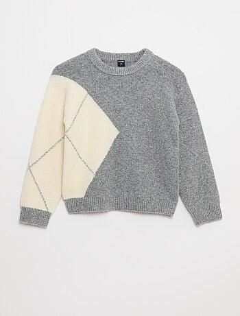 Maglione a trama fine con motivo jacquard