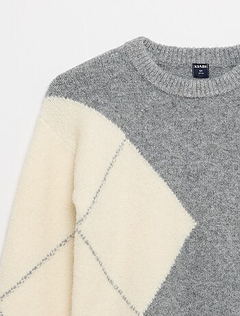 Maglione a trama fine con motivo jacquard