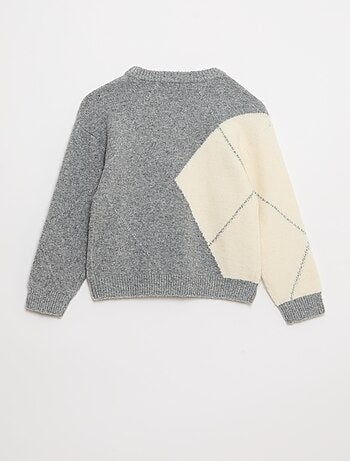 Maglione a trama fine con motivo jacquard