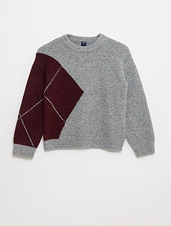 Maglione a trama fine con motivo jacquard