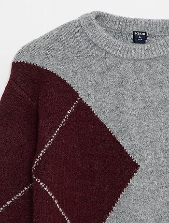 Maglione a trama fine con motivo jacquard
