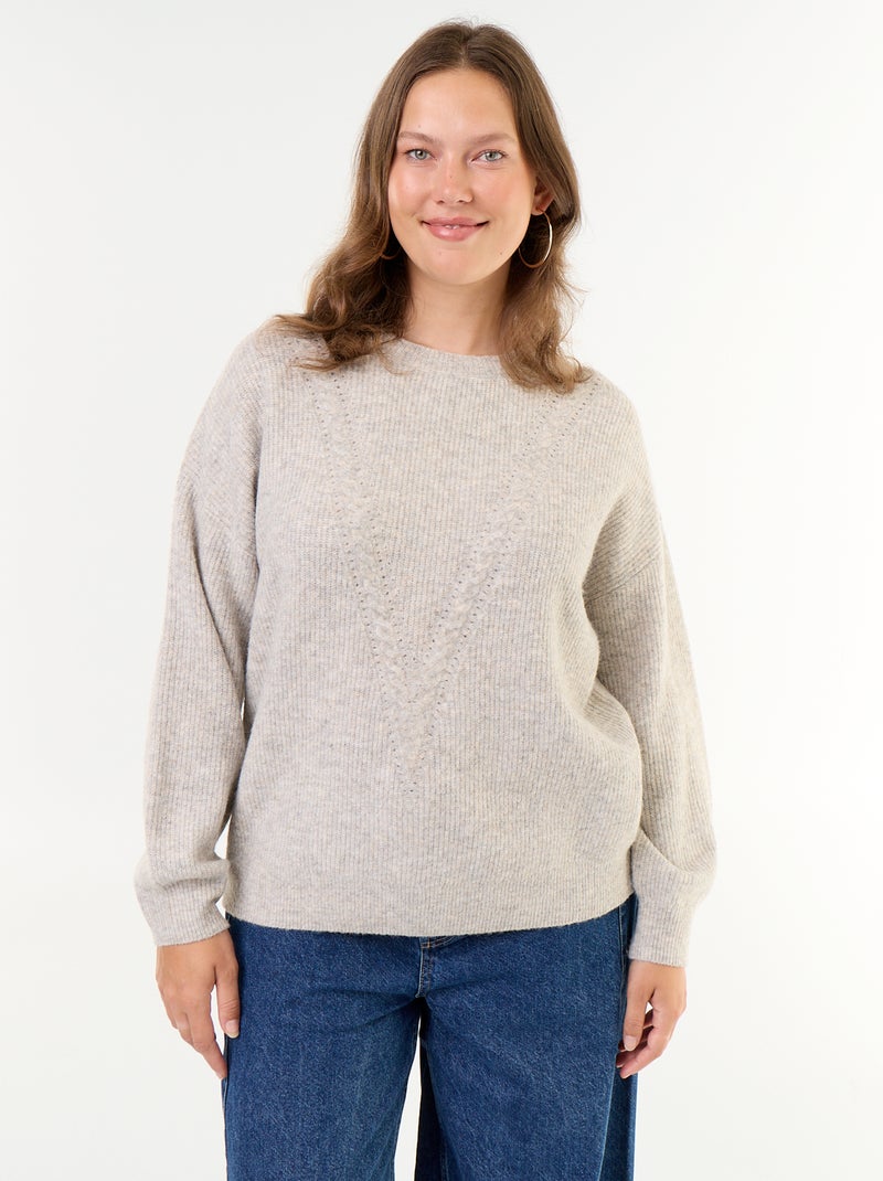 Maglione a trecce Beige - Kiabi