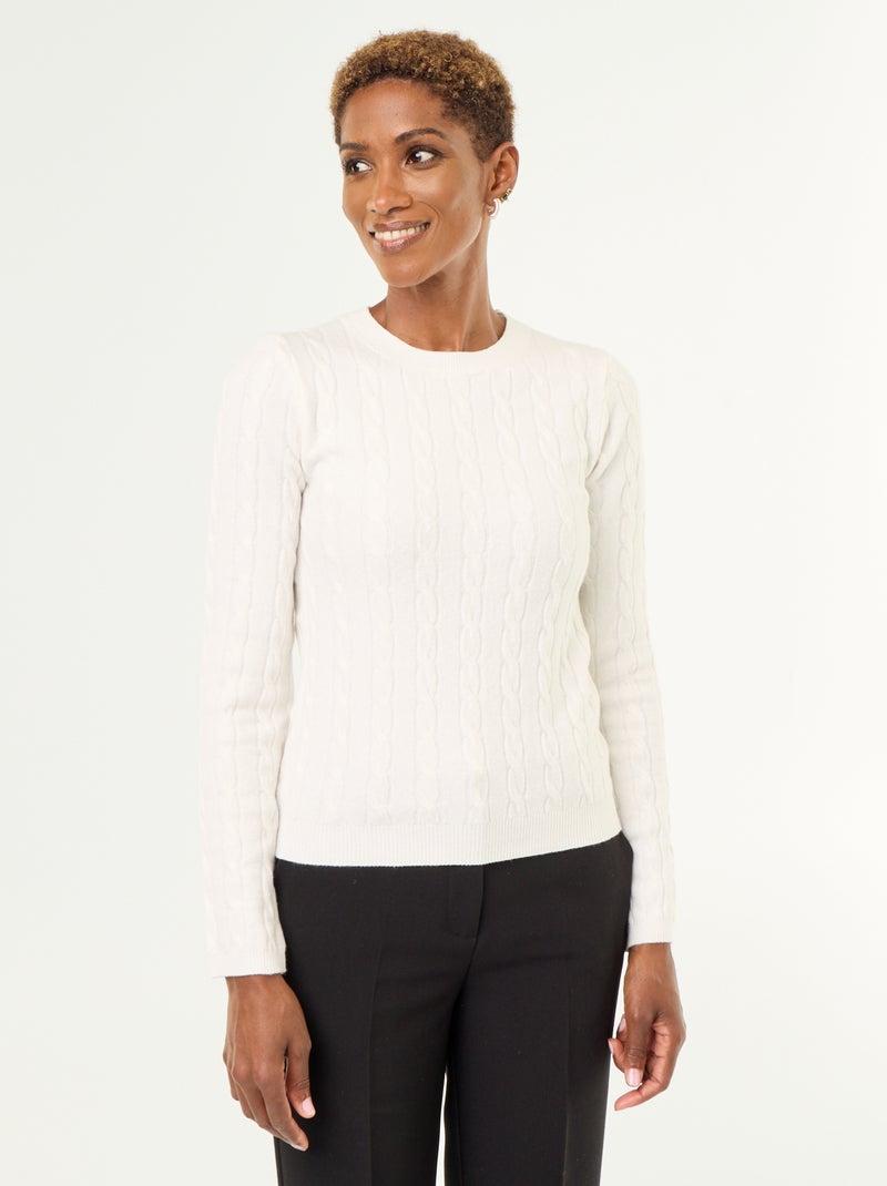 Maglione a trecce Bianco - Kiabi