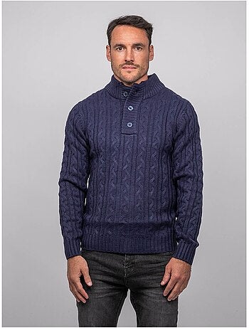 Maglione a trecce con collo alto lagow