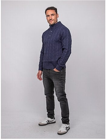 Maglione a trecce con collo alto lagow