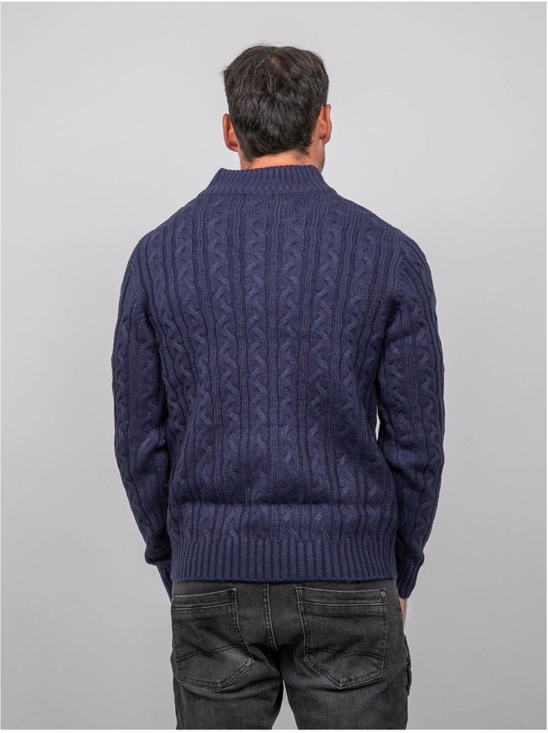 Maglione a trecce con collo alto lagow Blu marino - Kiabi