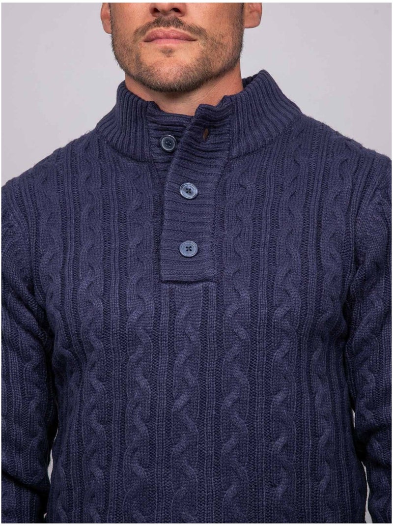 Maglione a trecce con collo alto lagow Blu marino - Kiabi