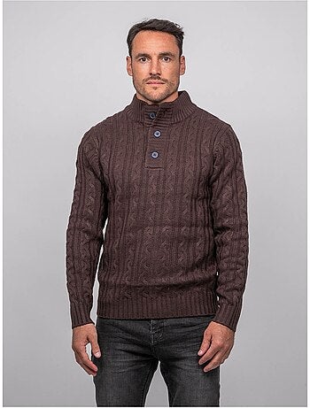 Maglione a trecce con collo alto lagow