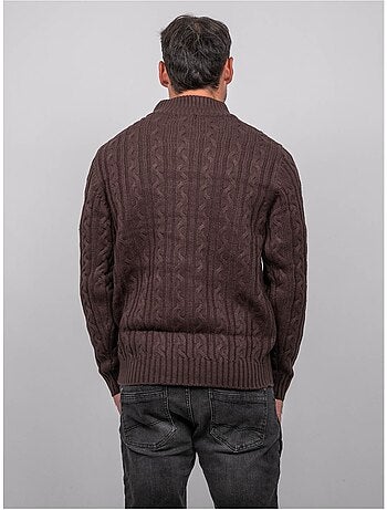 Maglione a trecce con collo alto lagow