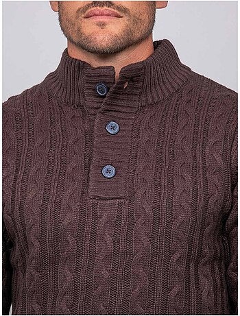 Maglione a trecce con collo alto lagow