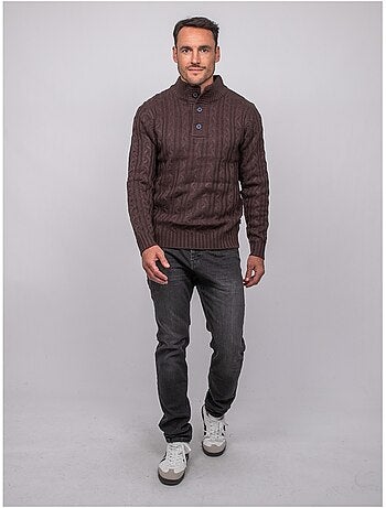 Maglione a trecce con collo alto lagow