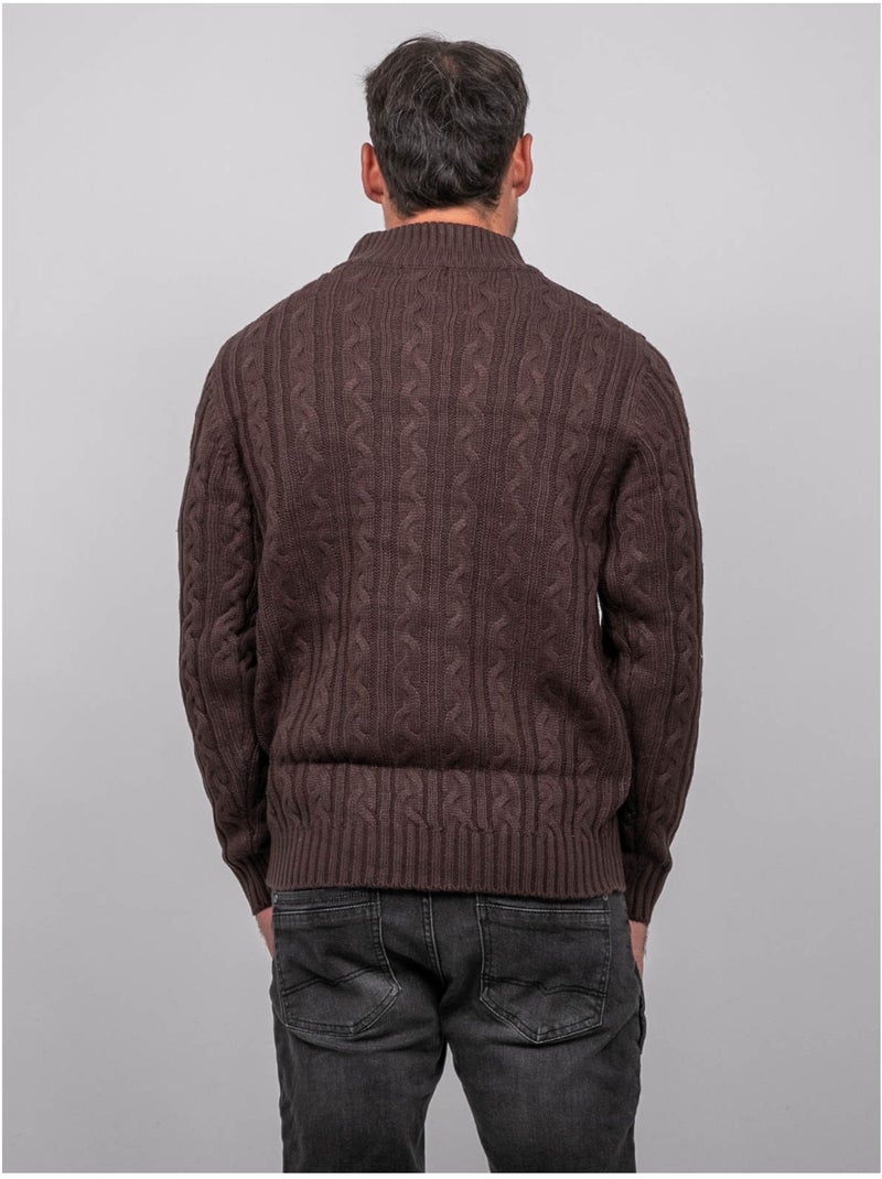 Maglione a trecce con collo alto lagow Marrone - Kiabi