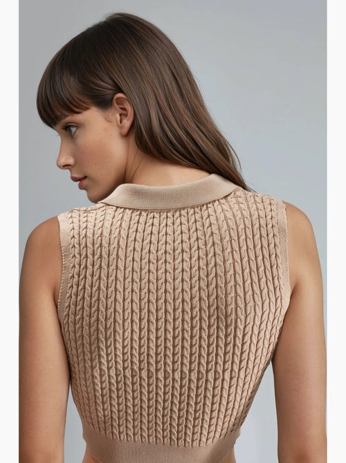 Maglione a trecce con scollo a v my fashion - Kiabi Maglione a trecce con scollo a v my fashion - Kiabi