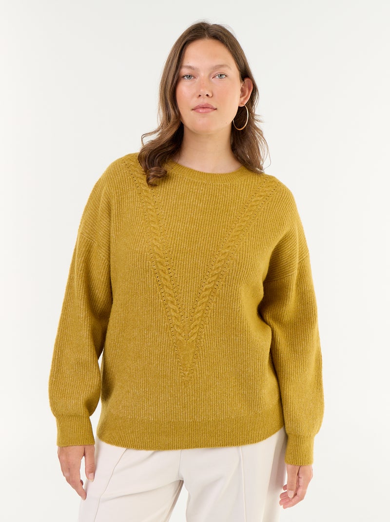 Maglione a trecce Giallo - Kiabi