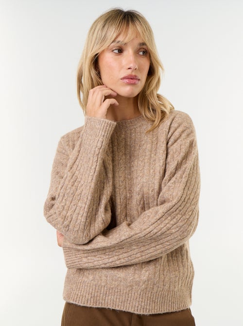 Maglione a trecce girocollo - Kiabi