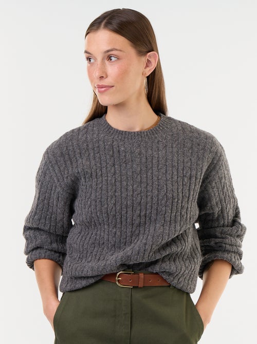 Maglione a trecce girocollo - Kiabi
