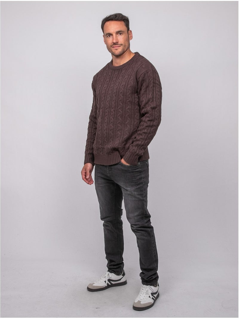 Maglione a trecce girocollo lalor Marrone - Kiabi
