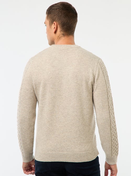 Maglione a trecce grosse tinta unita - Kiabi