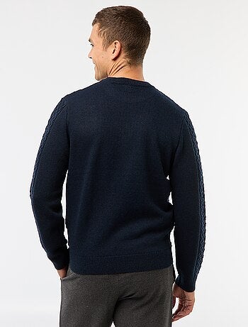 Maglione a trecce grosse tinta unita