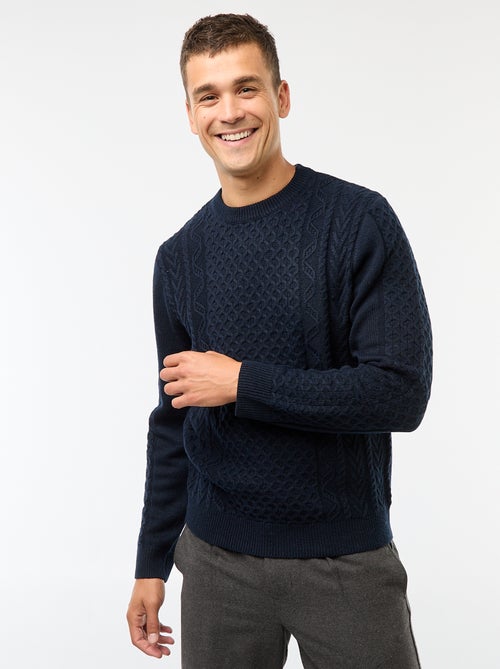 Maglione a trecce grosse tinta unita - Kiabi