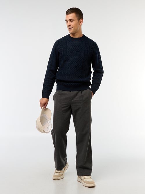 Maglione a trecce grosse tinta unita - Kiabi