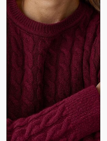Maglione a trecce in maglia spessa con girocollo hiccup