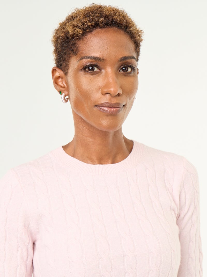 Maglione a trecce Rosa - Kiabi