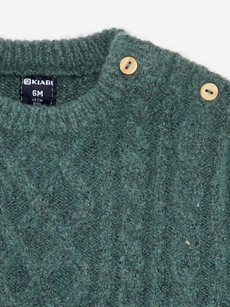 Maglione a trecce Verde - Kiabi