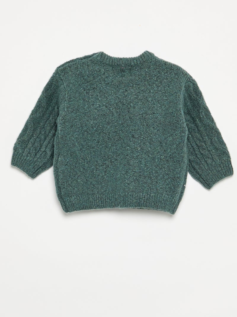 Maglione a trecce Verde - Kiabi