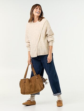 Maglione allattamento in misto lana