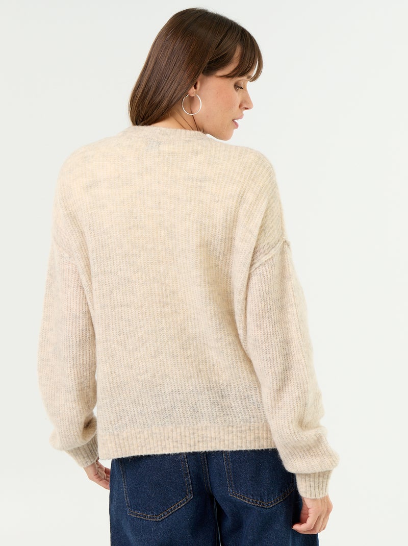 Maglione allattamento in misto lana Beige - Kiabi