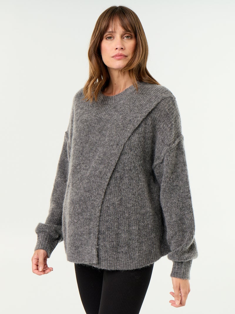 Maglione allattamento in misto lana Grigio - Kiabi