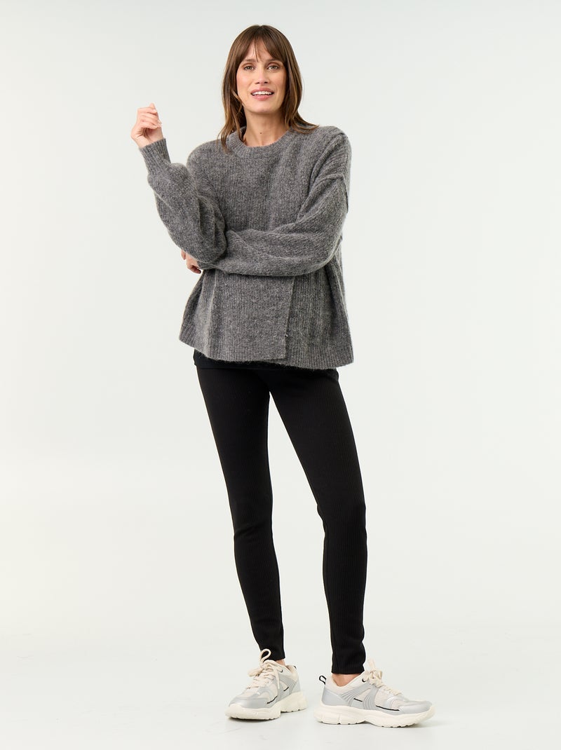 Maglione allattamento in misto lana Grigio - Kiabi