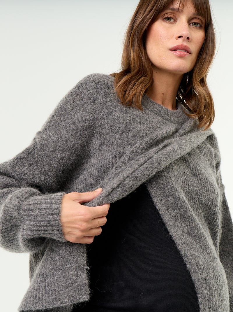 Maglione allattamento in misto lana Grigio - Kiabi