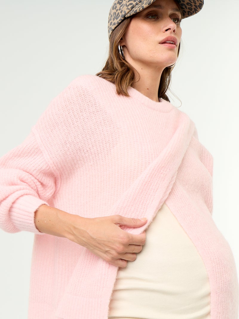 Maglione allattamento in misto lana Rosa - Kiabi