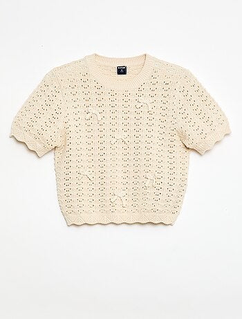 Maglia all'uncinetto a maniche corte
