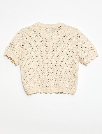 Maglia all'uncinetto a maniche corte