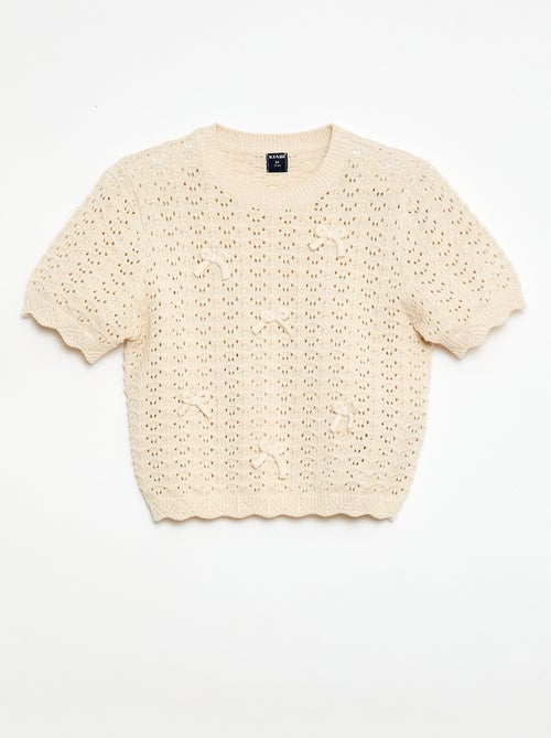 Maglione all'uncinetto a maniche corte - Kiabi