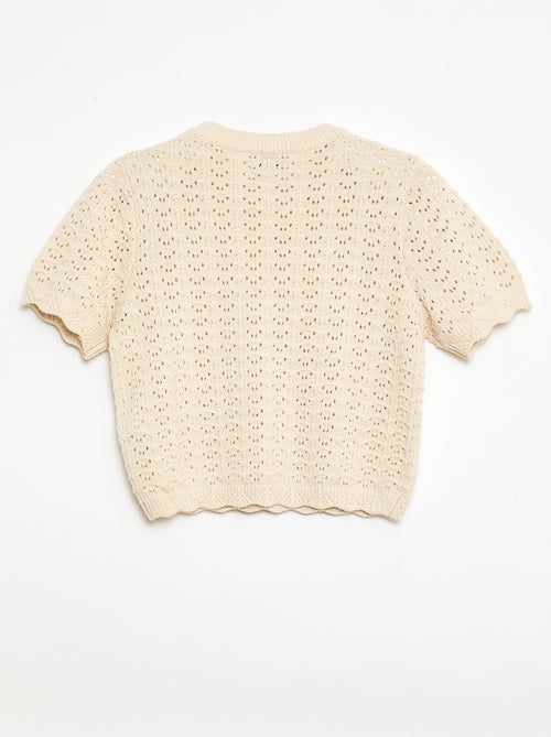 Maglione all'uncinetto a maniche corte - Kiabi