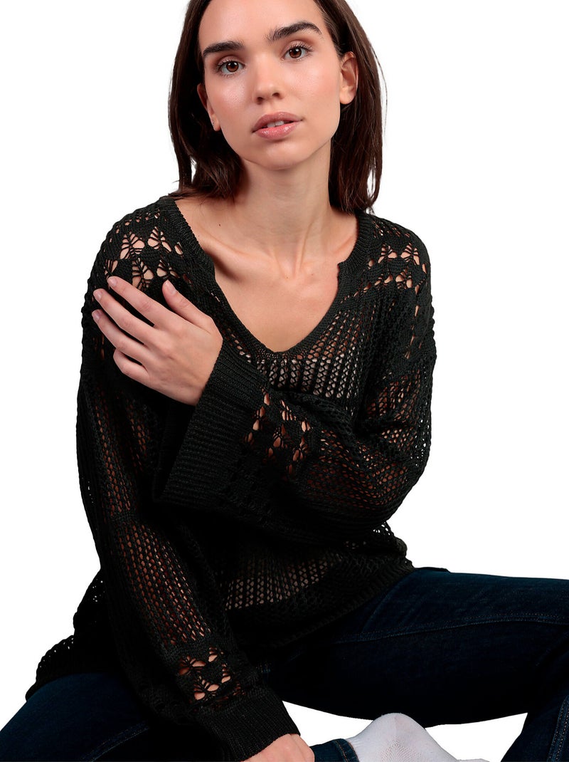 Maglione all'uncinetto ADMAS per donna Nero - Kiabi