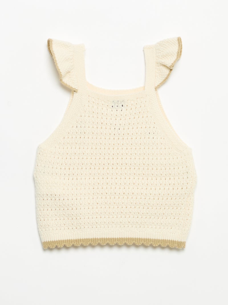 Maglione all'uncinetto senza maniche Beige - Kiabi