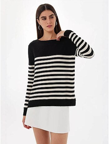 Maglione basic a righe