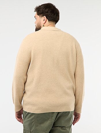 Maglione basic collo polo abbottonato