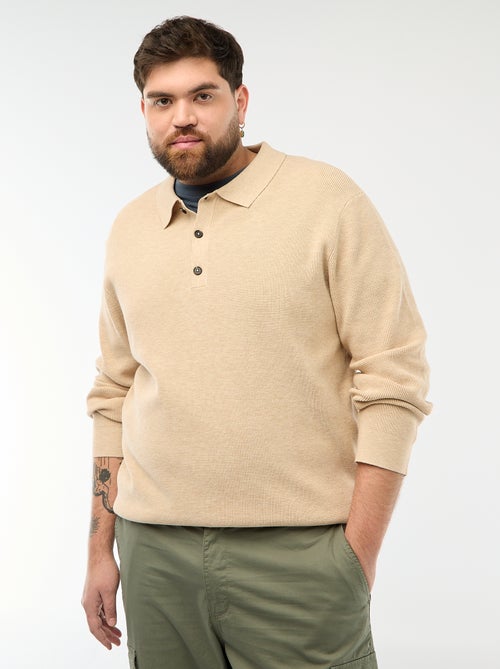 Maglione basic collo polo abbottonato - Kiabi